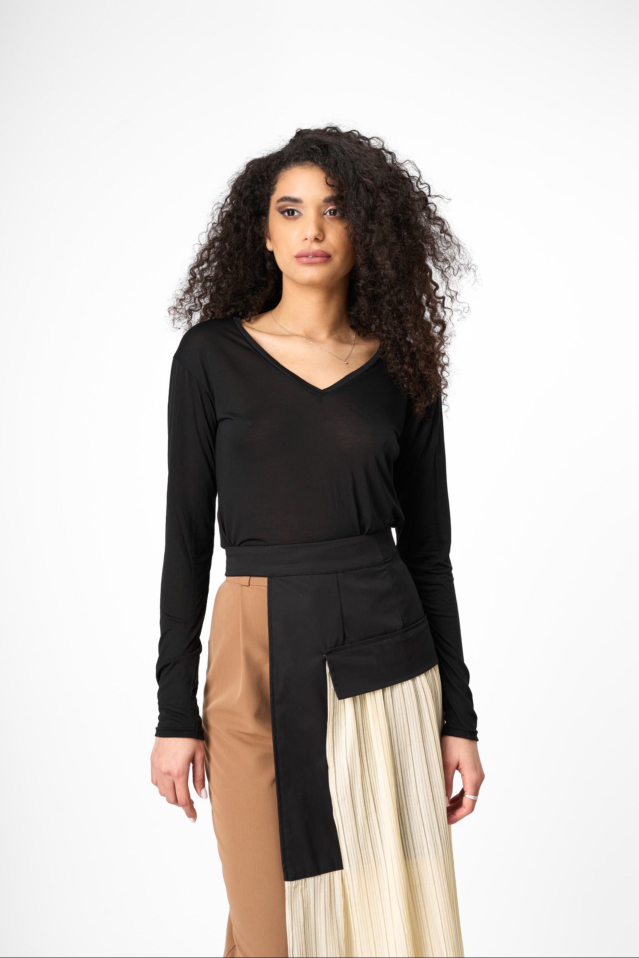 Two Tones Fan Half Skirt