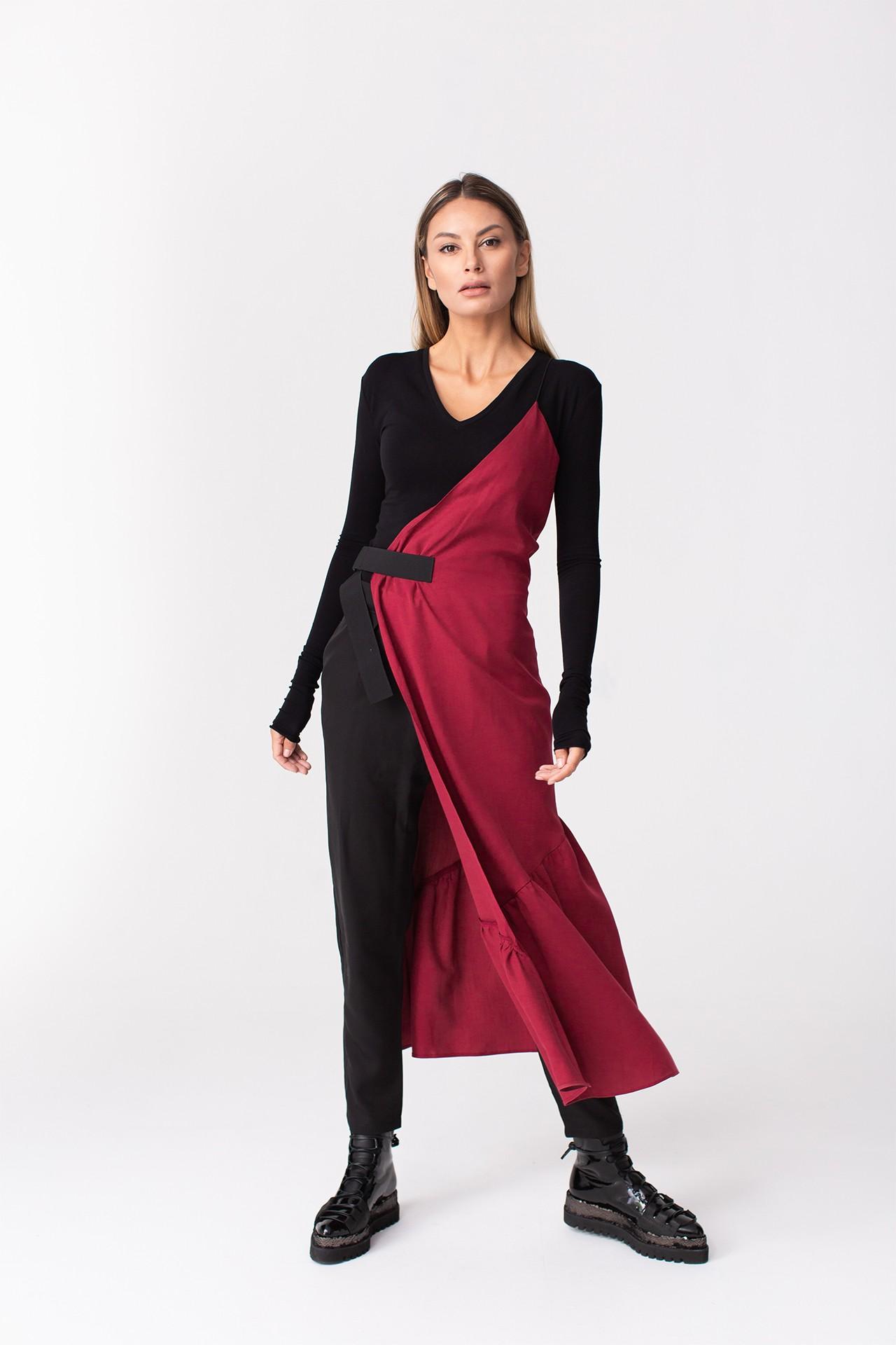 Elegant Half Bordo Dress