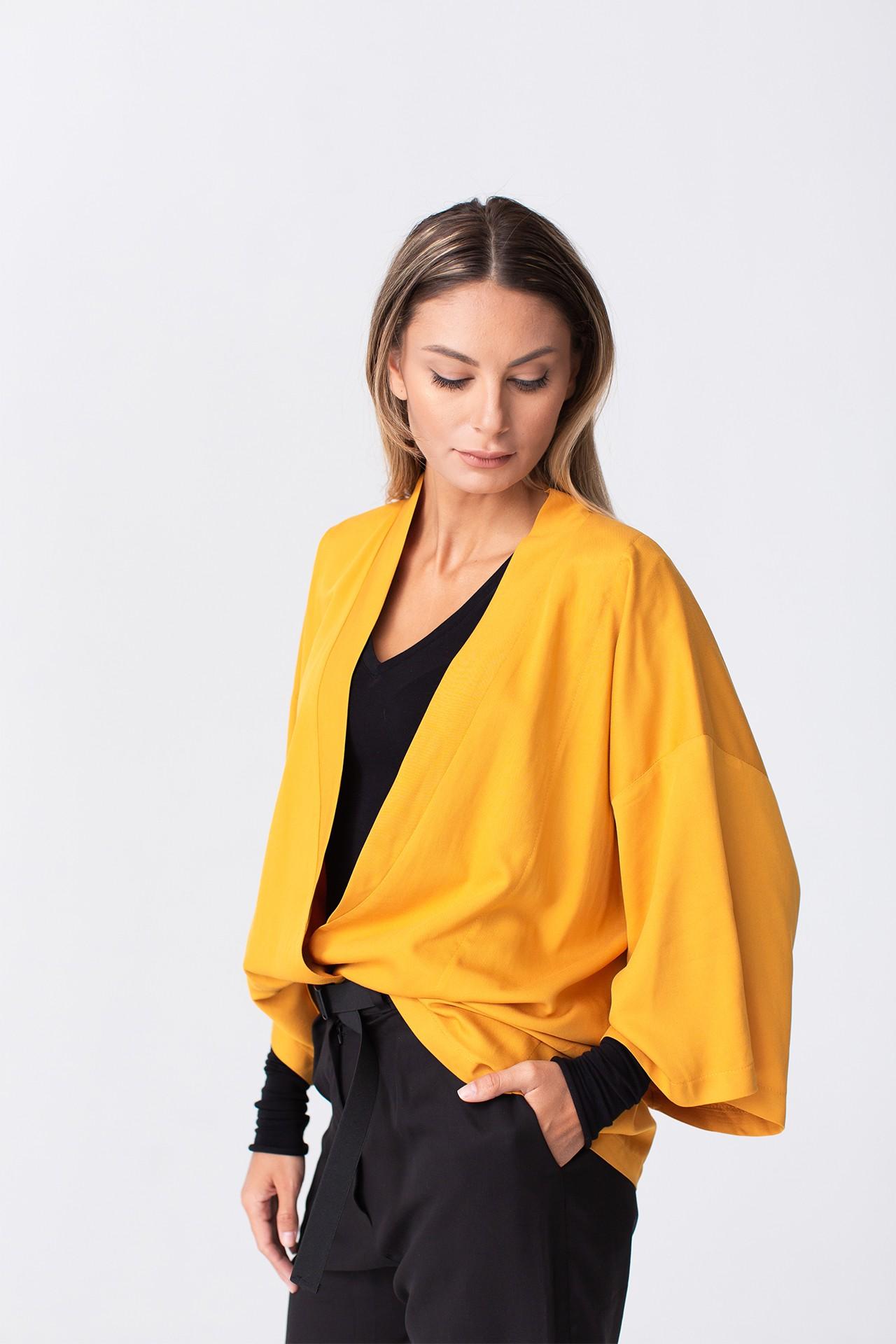 Short Mustard Kimono