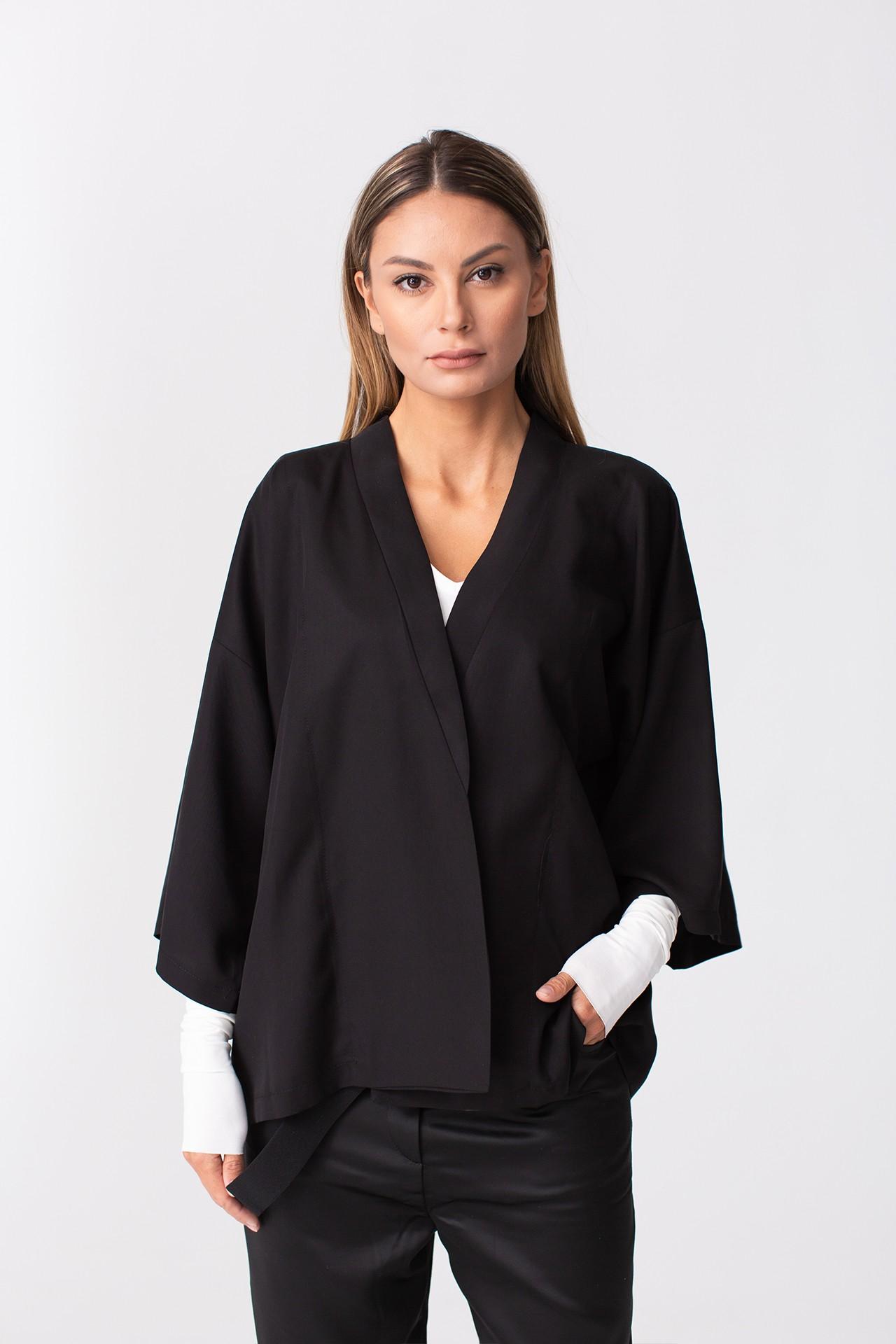 Short Black Kimono