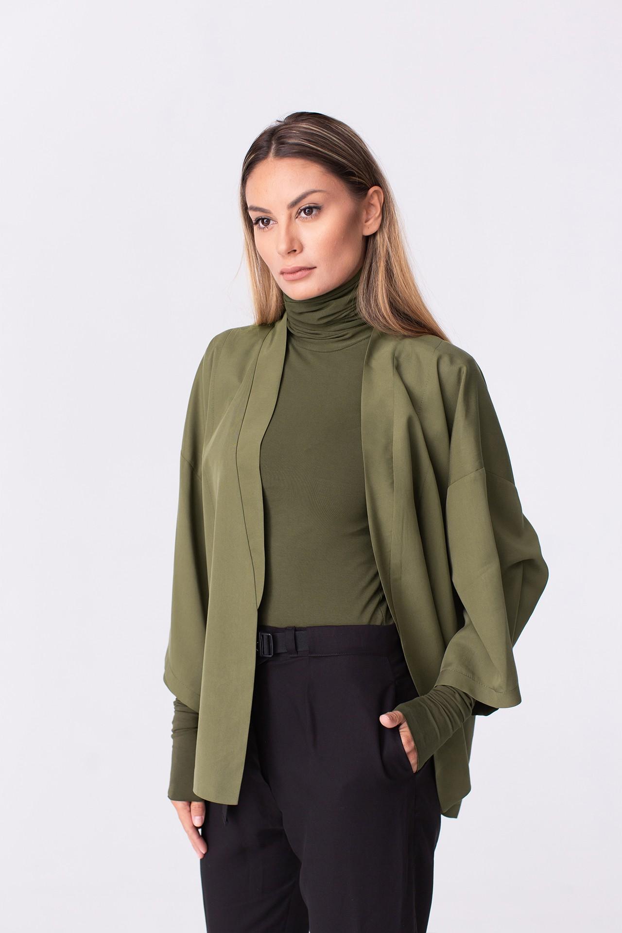 Jersey Khaki Turtleneck