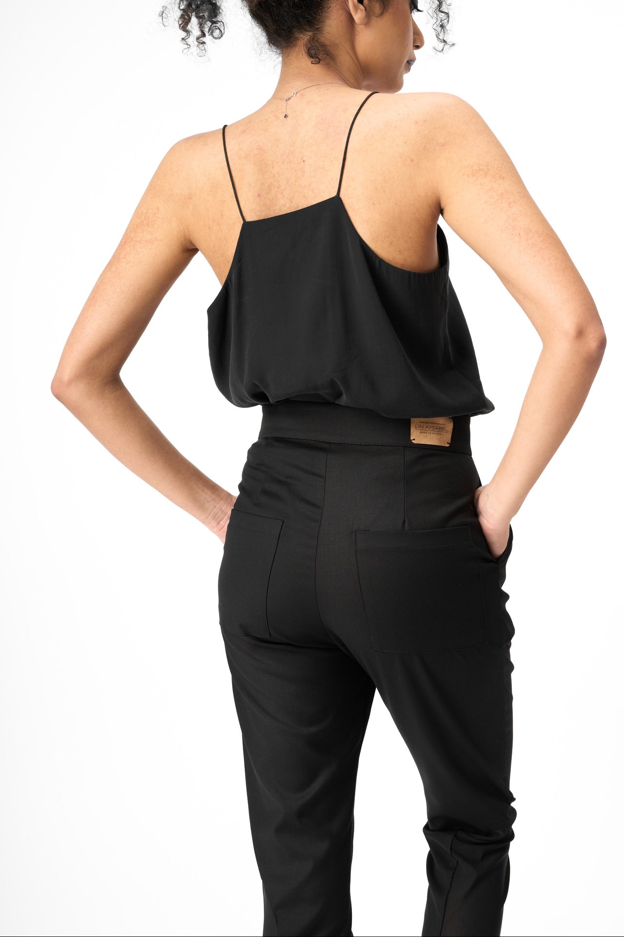 Black Pants With Rib Details