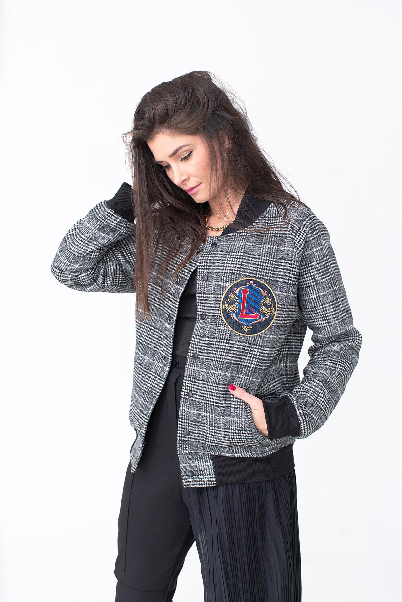 Checkered College Jacket