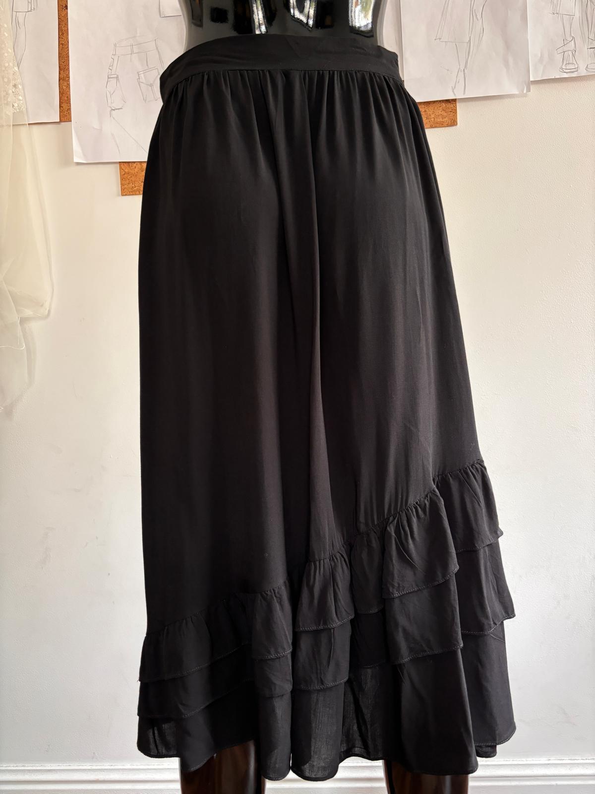 midi black seethru skirt with 3 veils