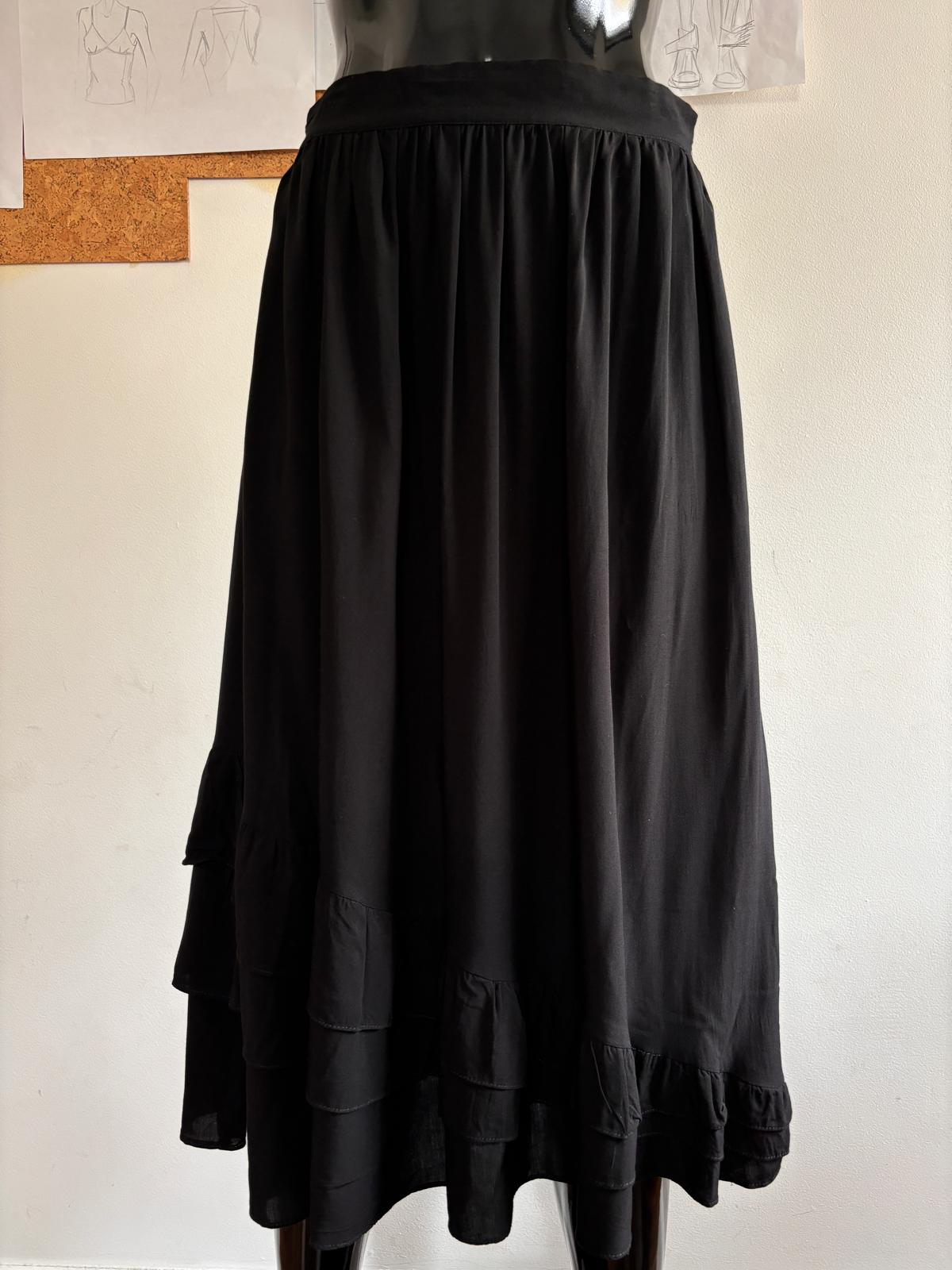 midi black seethru skirt with 3 veils